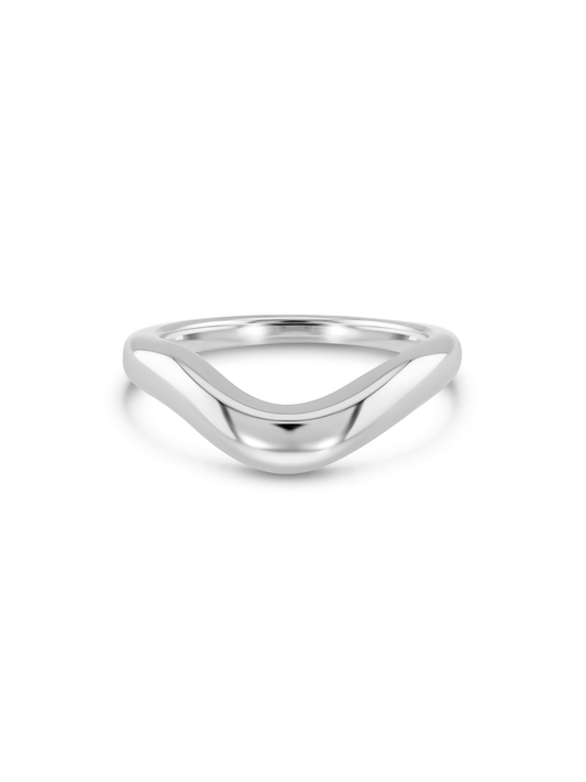 Pointed Wave Stacking Ring In Silver