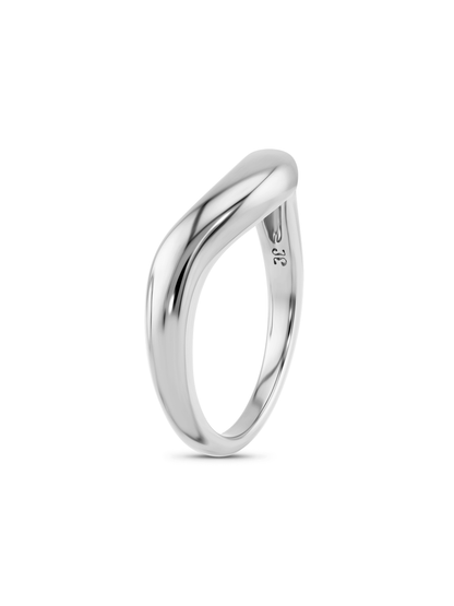 Pointed Wave Stacking Ring In Silver
