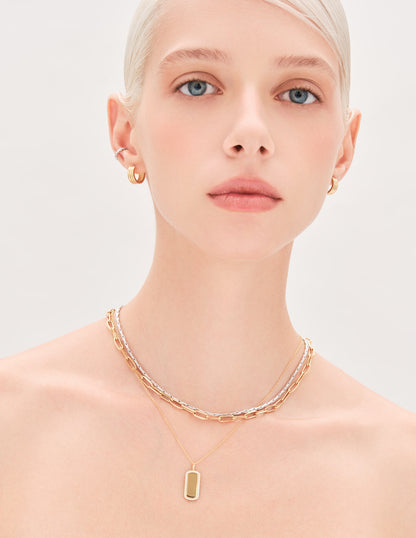 Triple Ridged Hoop in Gold