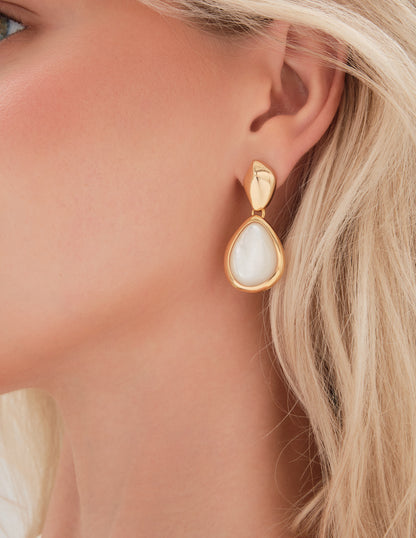 Mother-of-Pearl Irregular Drop Earrings