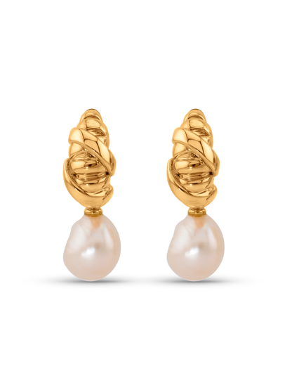 Freshwater Pearl Twist Detail Drop Studs