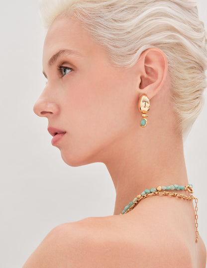 Pebble Amazonite Drop Studs