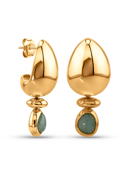 Pebble Amazonite Drop Studs