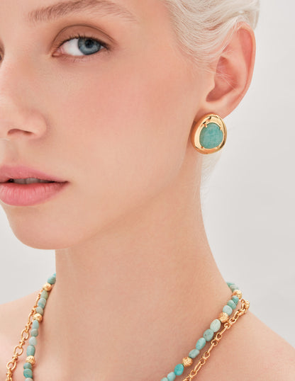 Amazonite Statement Studs