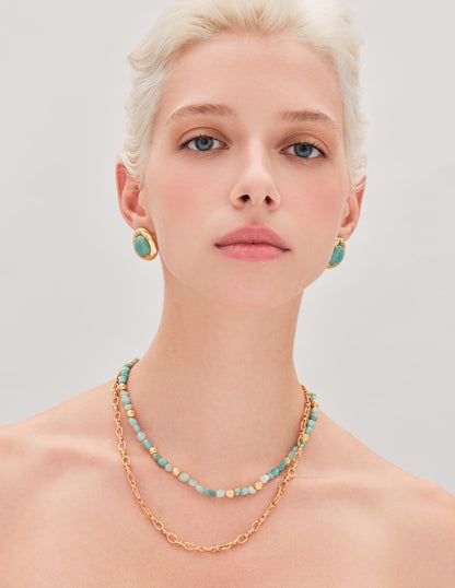 Amazonite Statement Studs