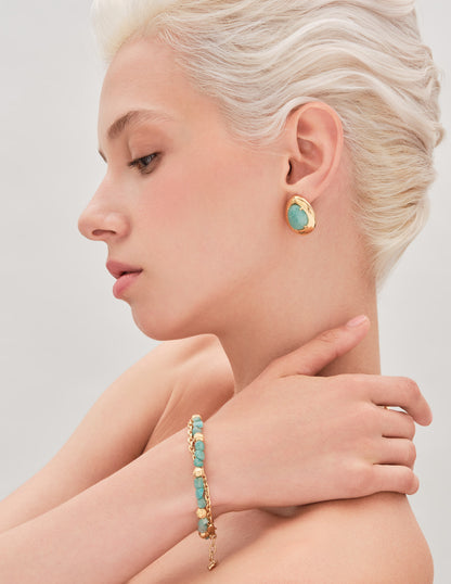 Amazonite Statement Studs
