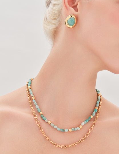 Amazonite Statement Studs