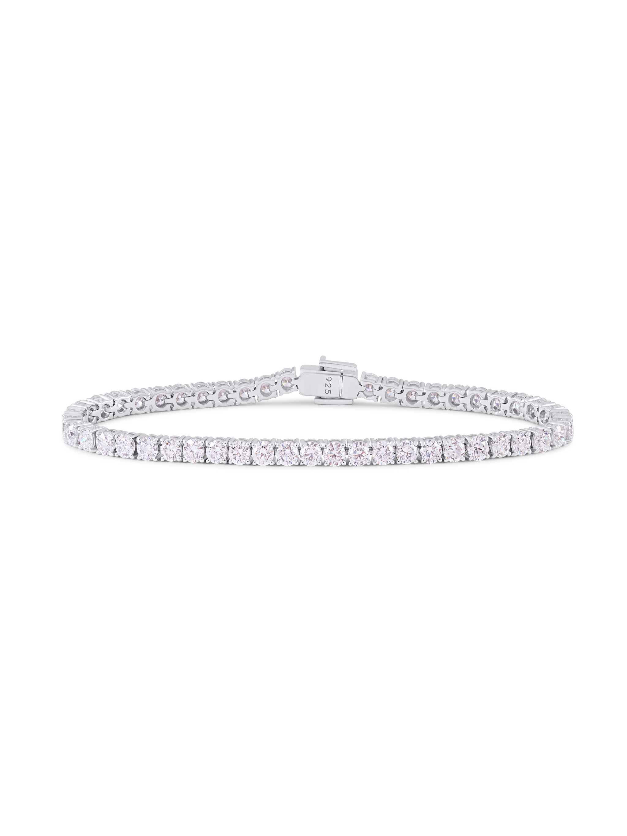 Square Lab-Grown Diamond Tennis Bracelet in Silver