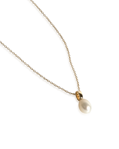 Fine 14K Yellow Gold & Lab-Grown Diamond Freshwater Pearl Pendant Necklace