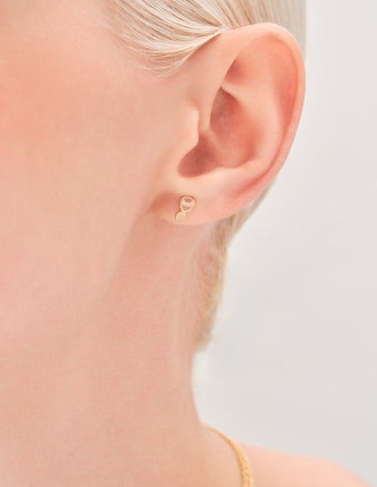 Pebble Moonstone Drop Studs in Gold