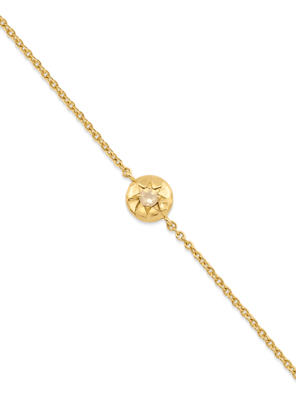 Pebble Opal October Birthstone Chain Bracelet in Gold