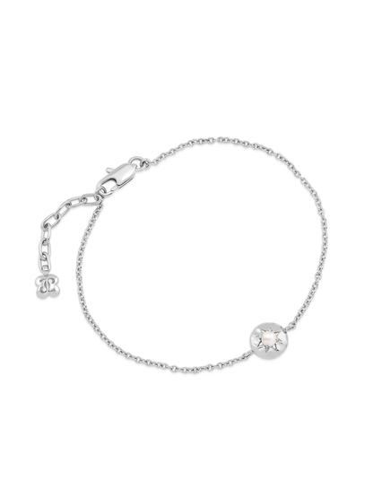 Pebble Mother-of-Pearl June Birthstone Chain Bracelet in Silver