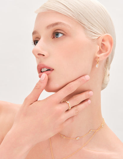 Pebble Moonstone Ring in Gold