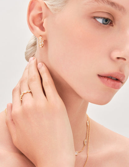 Pebble Moonstone Ring in Gold