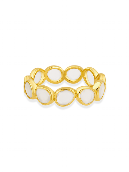 Pebble Moonstone Ring in Gold