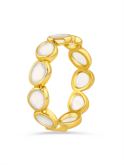 Pebble Moonstone Ring in Gold