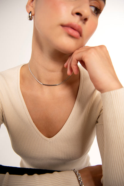 Snake Chain Necklace in Silver