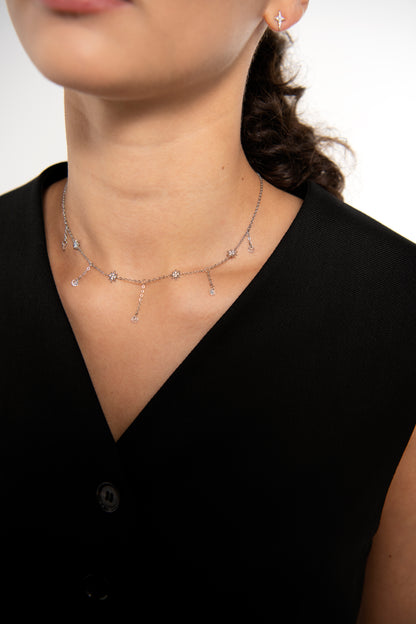 Star & Crystal Drop Necklace