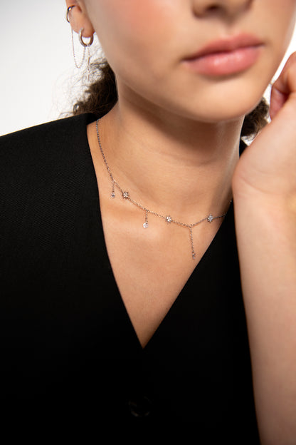 Star & Crystal Drop Necklace