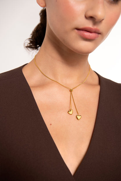 Hearts Lariat Necklace