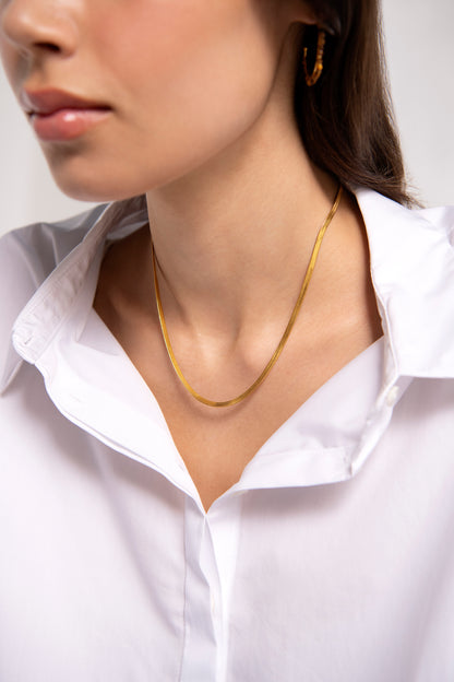Snake Chain Necklace in Gold