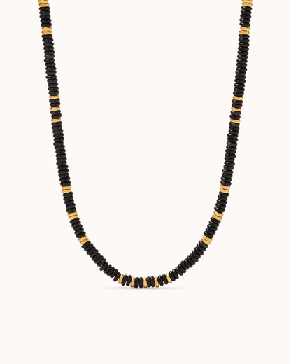 Semi-Precious Black & Gold Necklace