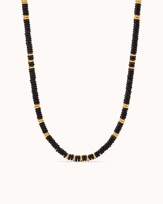 Semi-Precious Black & Gold Necklace