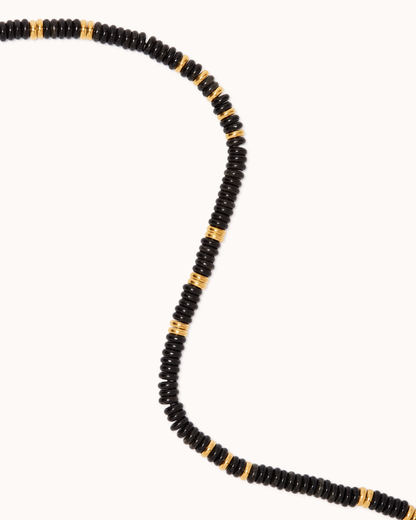 Semi-Precious Black & Gold Necklace