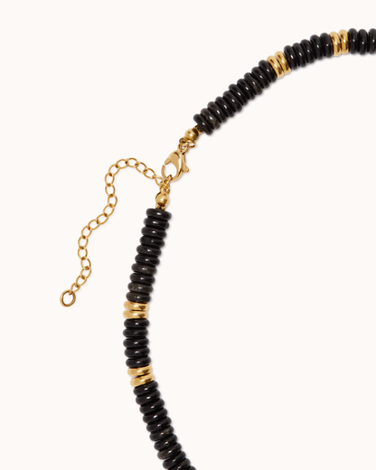 Semi-Precious Black & Gold Necklace