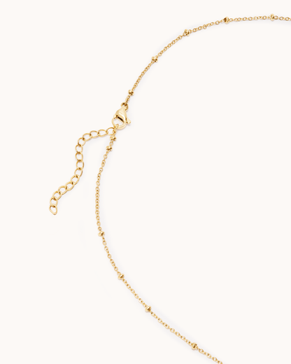 Semi-Precious Circle Pendant Chain Necklace