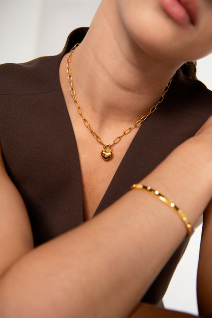 Chubby Heart Chain Necklace