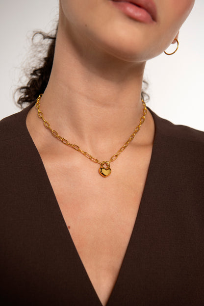 Chubby Heart Chain Necklace