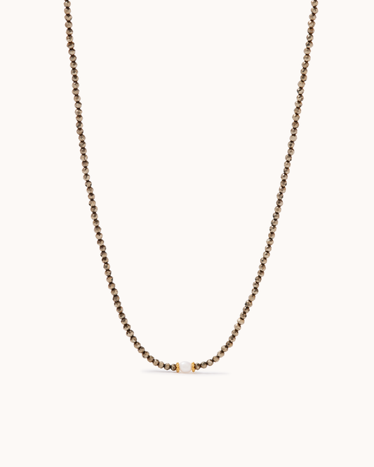 Semi-Precious Pearl Necklace in Black