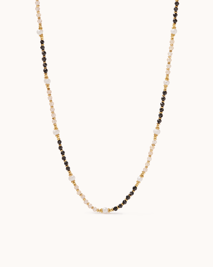 Semi-Precious Pearl Necklace in Brown