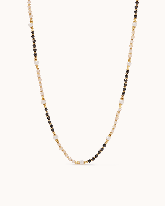 Semi-Precious Pearl Necklace in Brown