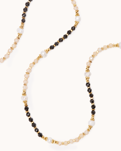 Semi-Precious Pearl Necklace in Brown