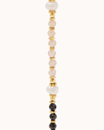 Semi-Precious Pearl Necklace in Brown