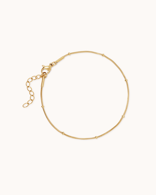 Box Chain Station Bracelet in Gold