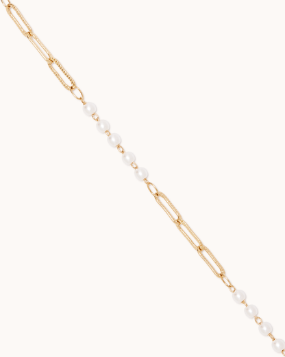 Oval Chain & Pearl Bracelet
