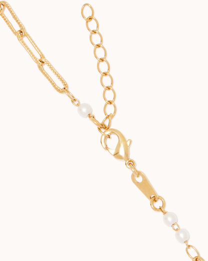 Oval Chain & Pearl Bracelet
