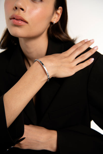 Crystal Bangle in Silver