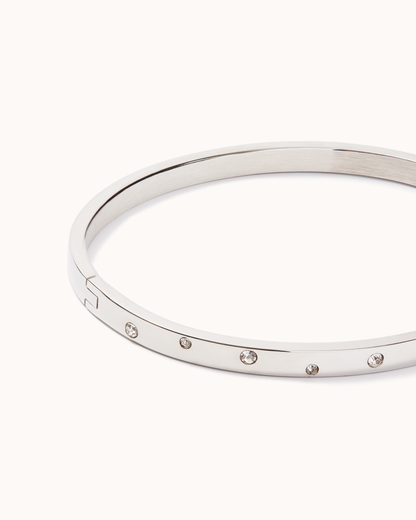 Crystal Bangle in Silver