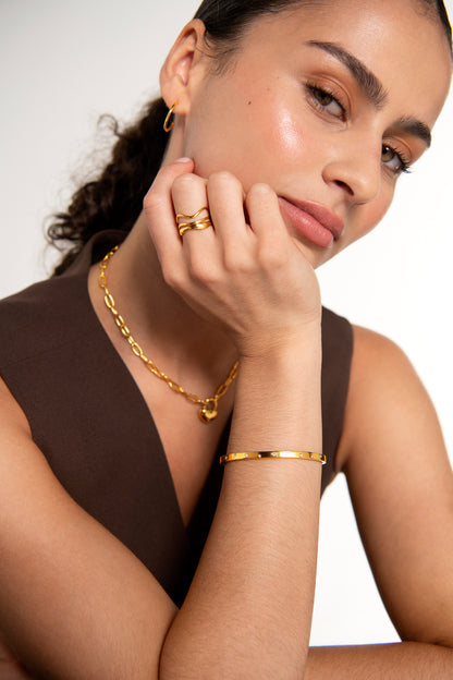 Crystal Bangle in Gold