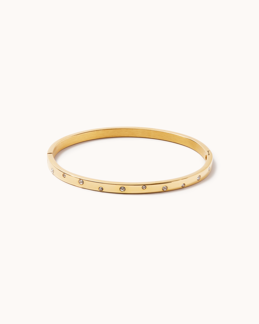 Crystal Bangle in Gold