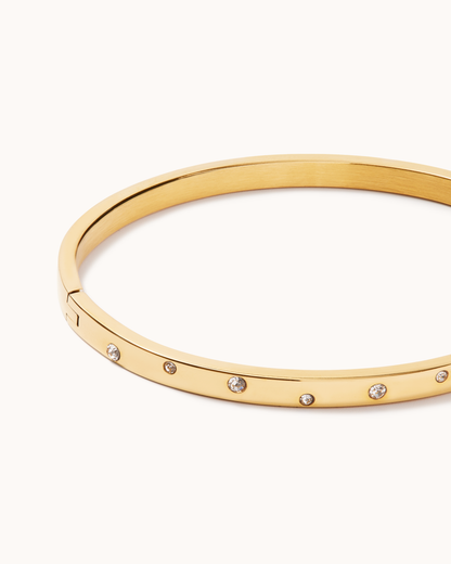 Crystal Bangle in Gold