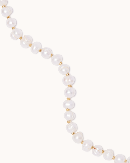 T-Bar Pearl Bracelet in Gold