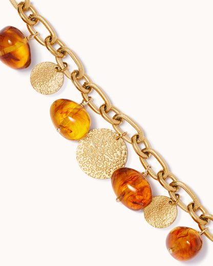 Chunky Charm Bracelet in Brown