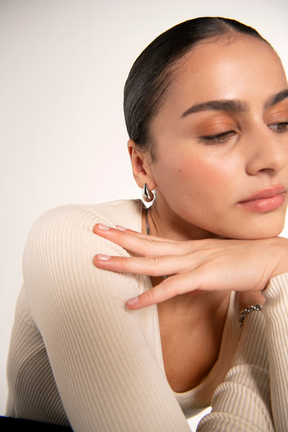 Medium Droplet Studs in Silver