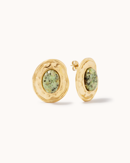 Gemstone Oval Studs