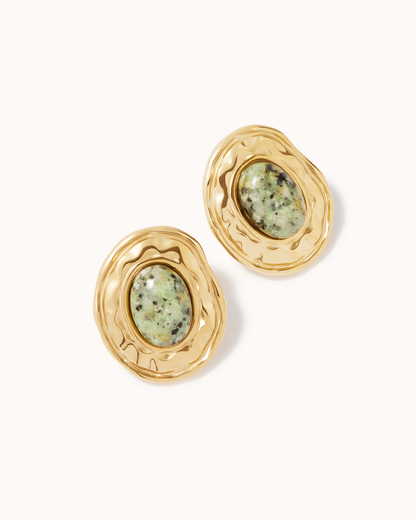 Gemstone Oval Studs